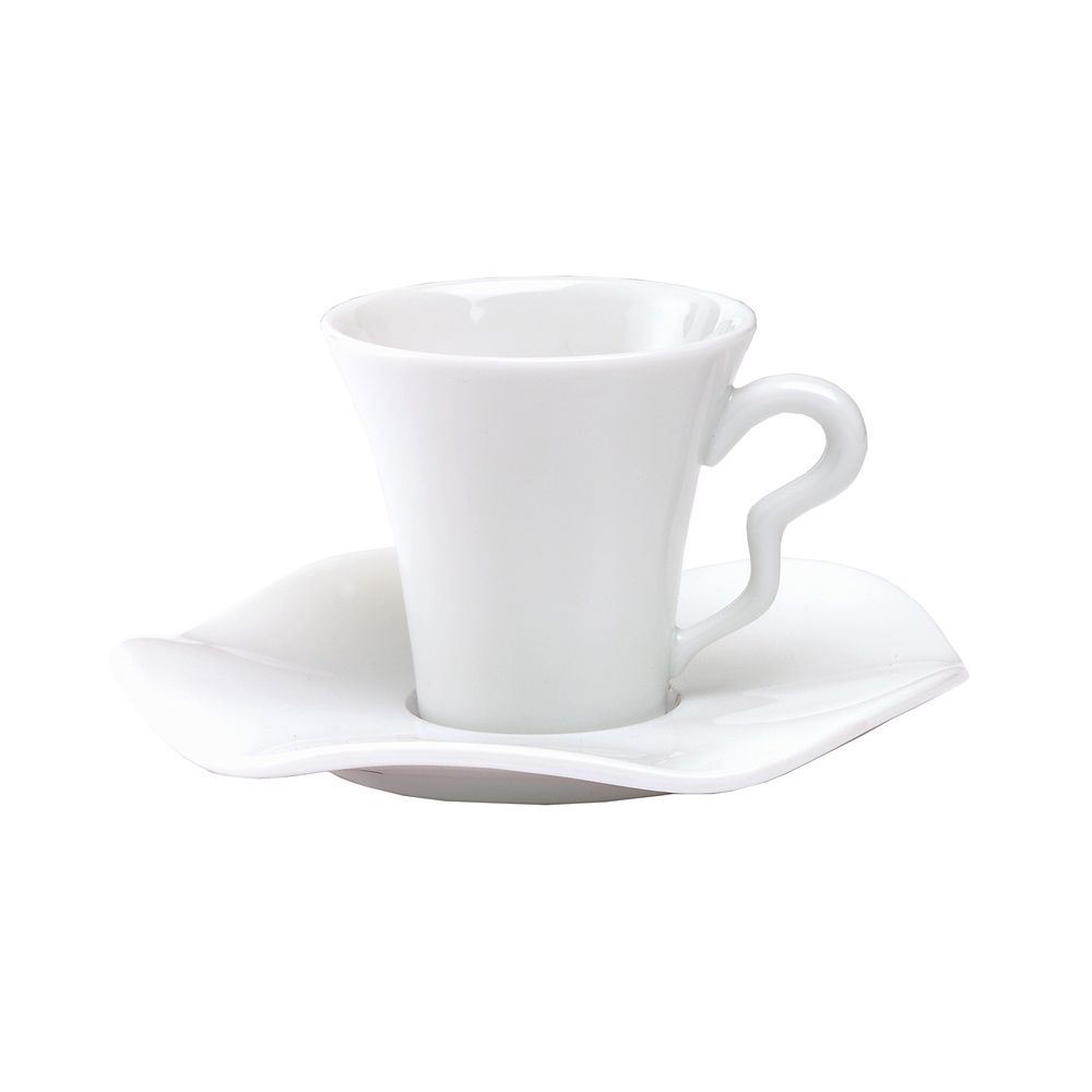 Tasse à café et sous tasse porcelaine Gala blanc 11 cl Medard de Nobla