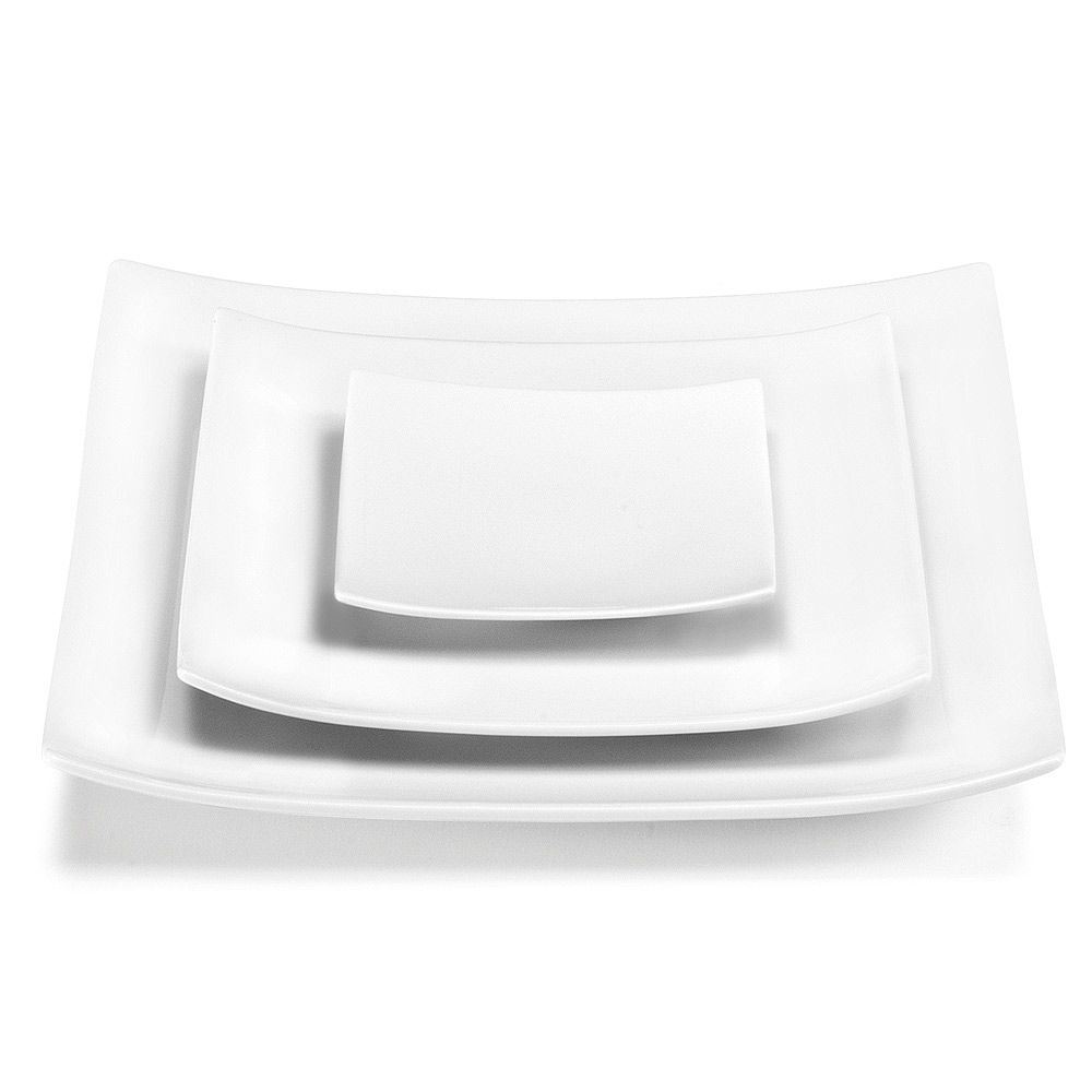 Assiette plate rectangle Oxygène blanc 21.5 x 32 cm Medard de Nobla