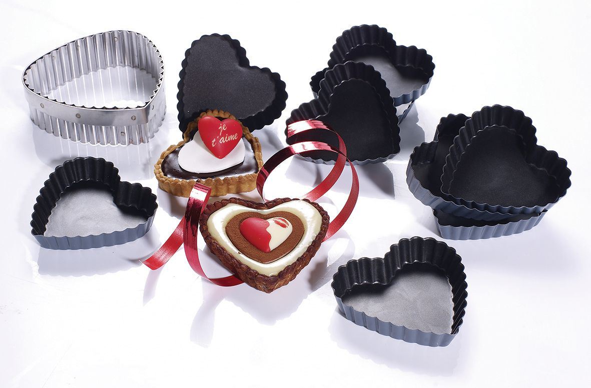 Moule Exopan® tartelette coeur 9 x 8.5 cm x 12 Matfer - 332642