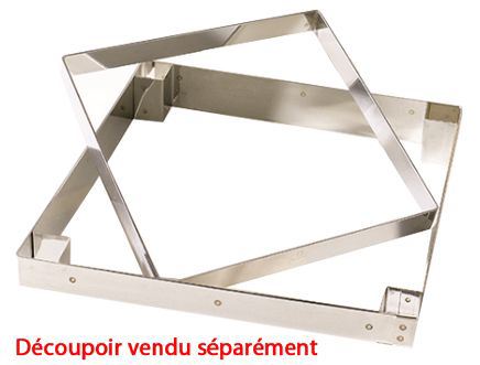 Cadre à tarte inox carré 21 x 21 cm H.2 cm Matfer - 371128