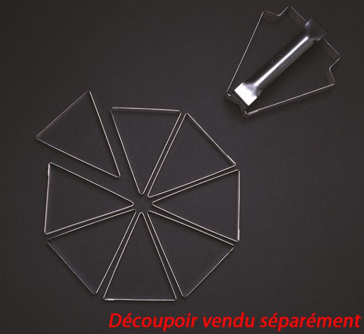 Cercle à tarte inox triangle Mozaïk 12 x 9.8 cm H.2 cm x 8 Matfer - 371142