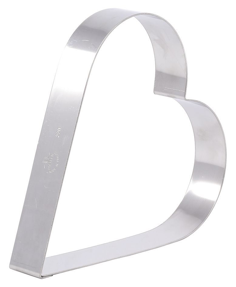 Cercle à entremet inox coeur 18 x 18 cm H.3.5 cm Matfer - 371822