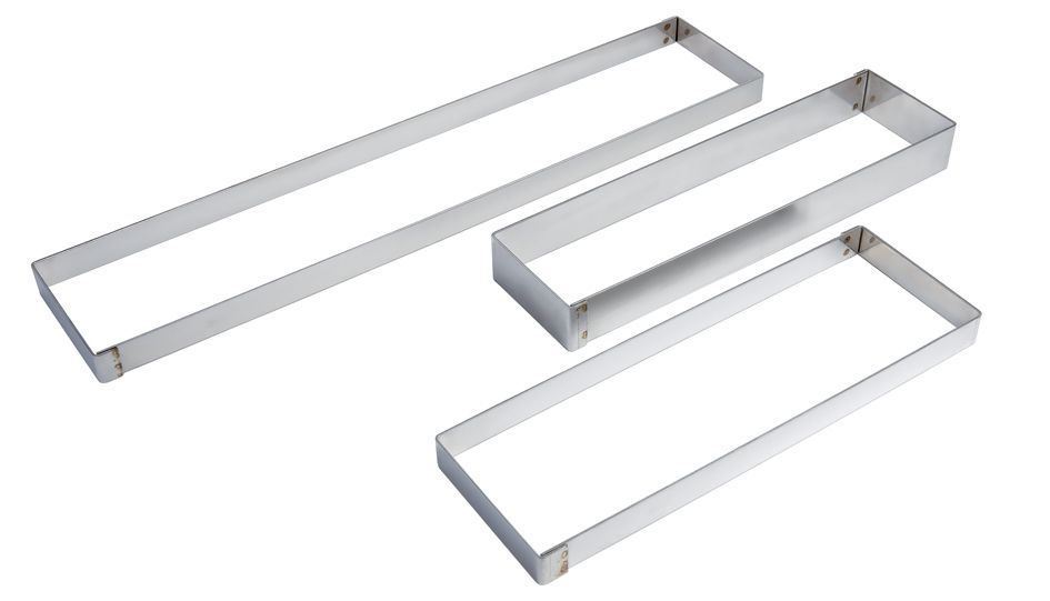 Cadre à flan inox rectangle 37 x 11 cm H.2.5 cm Matfer - 371843