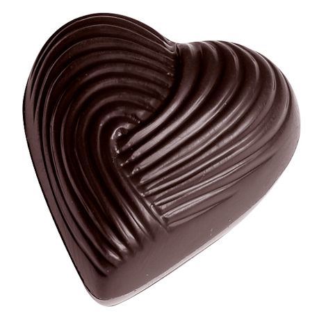 Plaque chocolat 21 empreintes coeurs striés 8.6 g Matfer - 380145