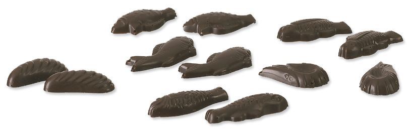 Plaque chocolat 30 empreintes friture mixte 4 g Matfer - 380202