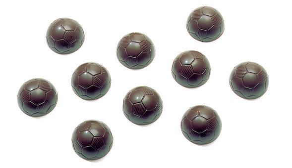 Plaque chocolat 40 empreintes ballons football 10 g Matfer - 380220