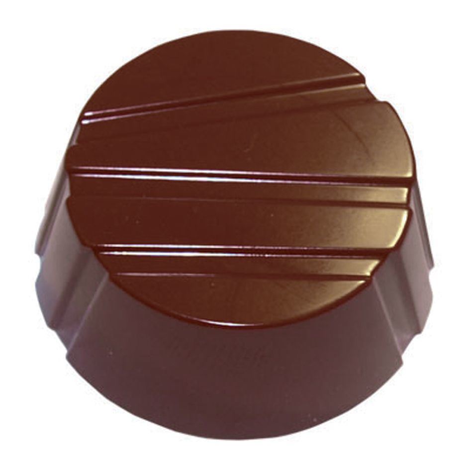 Plaque chocolat 28 empreintes bonbons ronds rayés 10 g Matfer- 380164