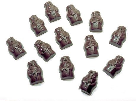 Plaque chocolat 40 empreintes bonhommes de neige 4 g Matfer - 380213