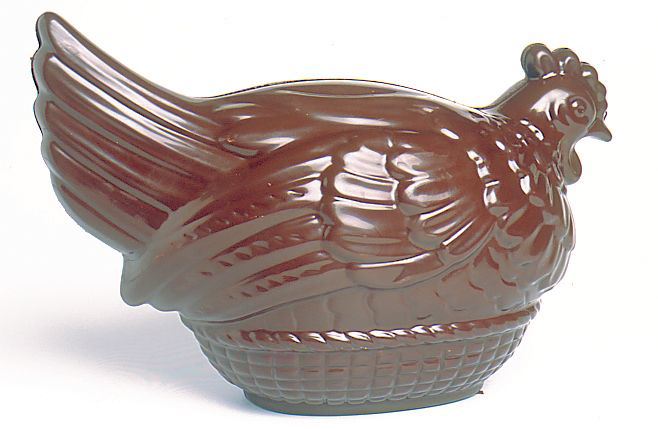 Moule chocolat 2 empreintes pour 1 poule dans panier 30.5 x 17 cm Matfer - 382066