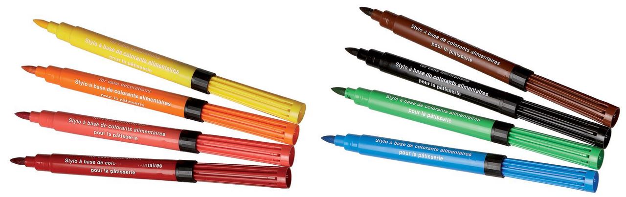 Feutre colorant alimentaire assortis x 8 Matfer - 410304
