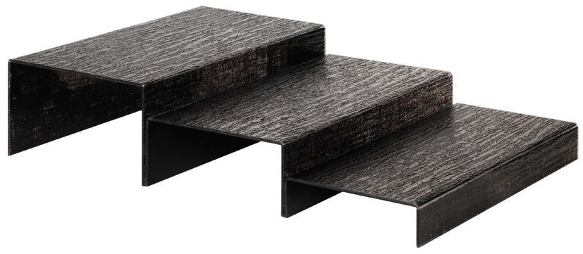 Présentoir escalier 3 marches glacé noir Matfer - 610550