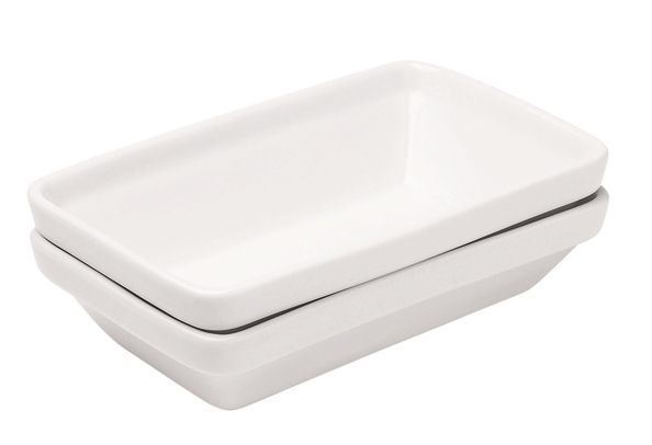 Ravier céramique rectangle blanc 14 x 9 cm x 6