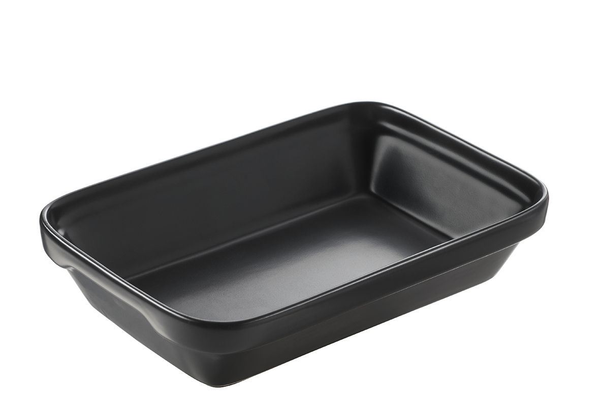 Plat de cuisson céramique rectangle noir 19 x 13 cm x 4