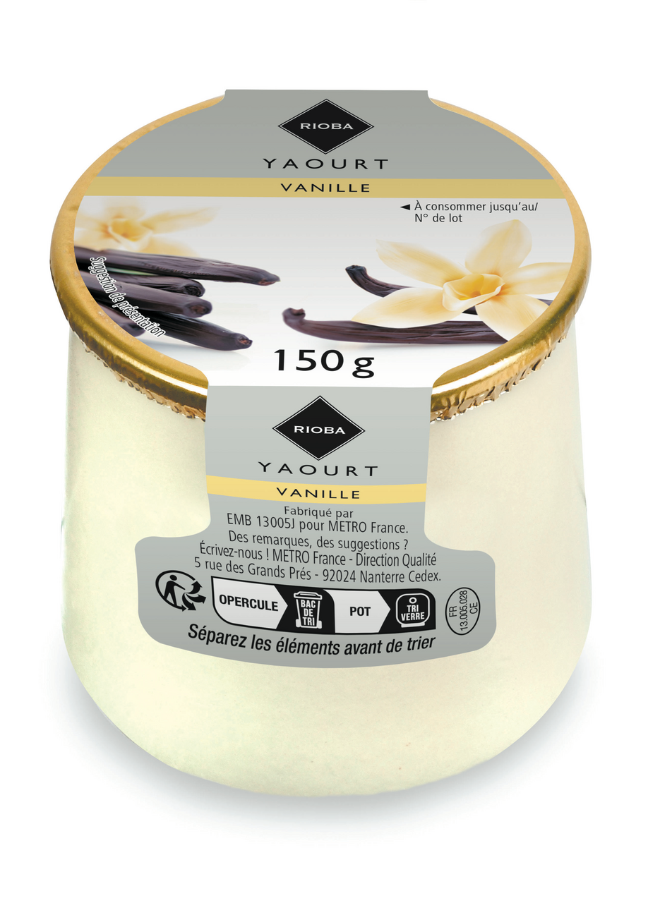 RIOBA Yaourt vanille 6 x 150 g