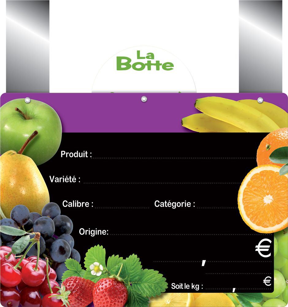 Etiquette prix fruits et légumes avec disque 20 x 15 cm