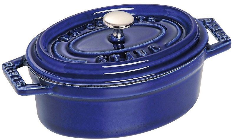 Mini-cocotte fonte ovale bleu 11 cm Staub