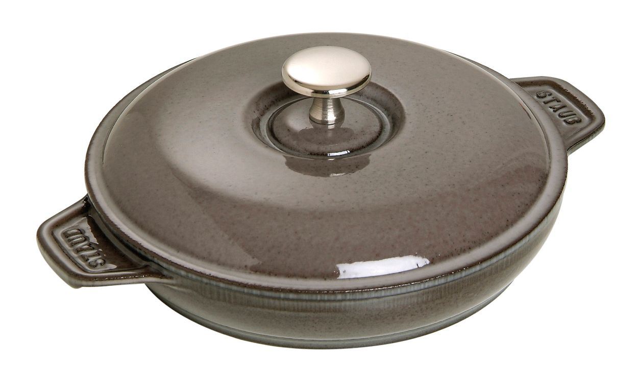 Assiette en fonte ronde noire mat 20 cm Staub