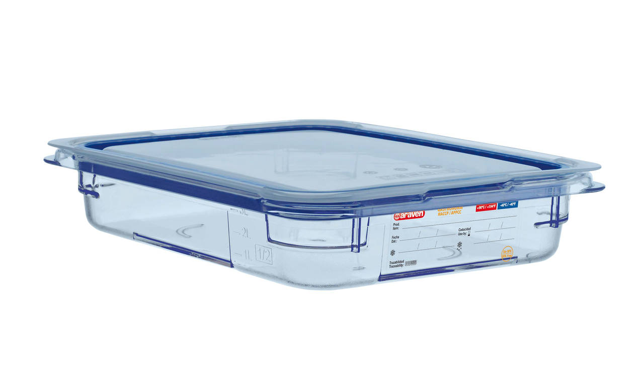 Araven Bac gastro ABS GN1/2 H.6.5 cm + couvercle