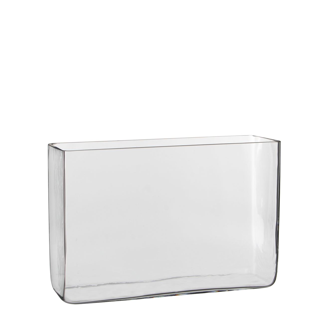 Vase rectangle en verre plat 20 cm