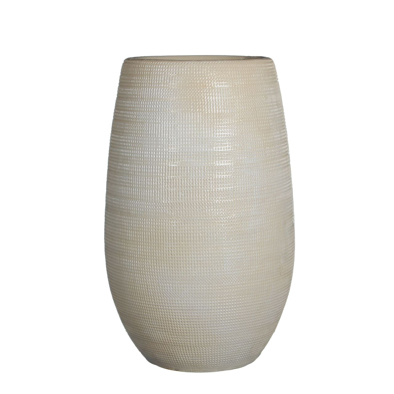 Vase en terre cuite blanc 35 cm