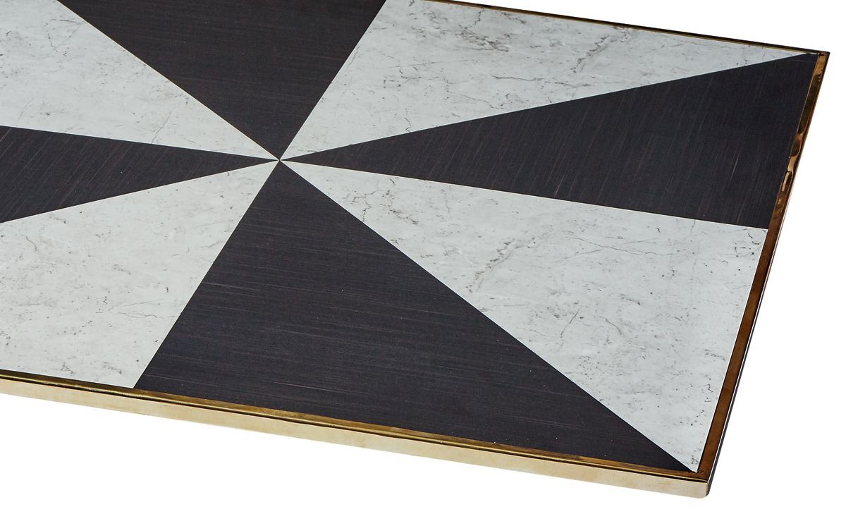 PLateau de table Smart Art Déco cerclage laiton 70 x 70 cm SM France - 58962