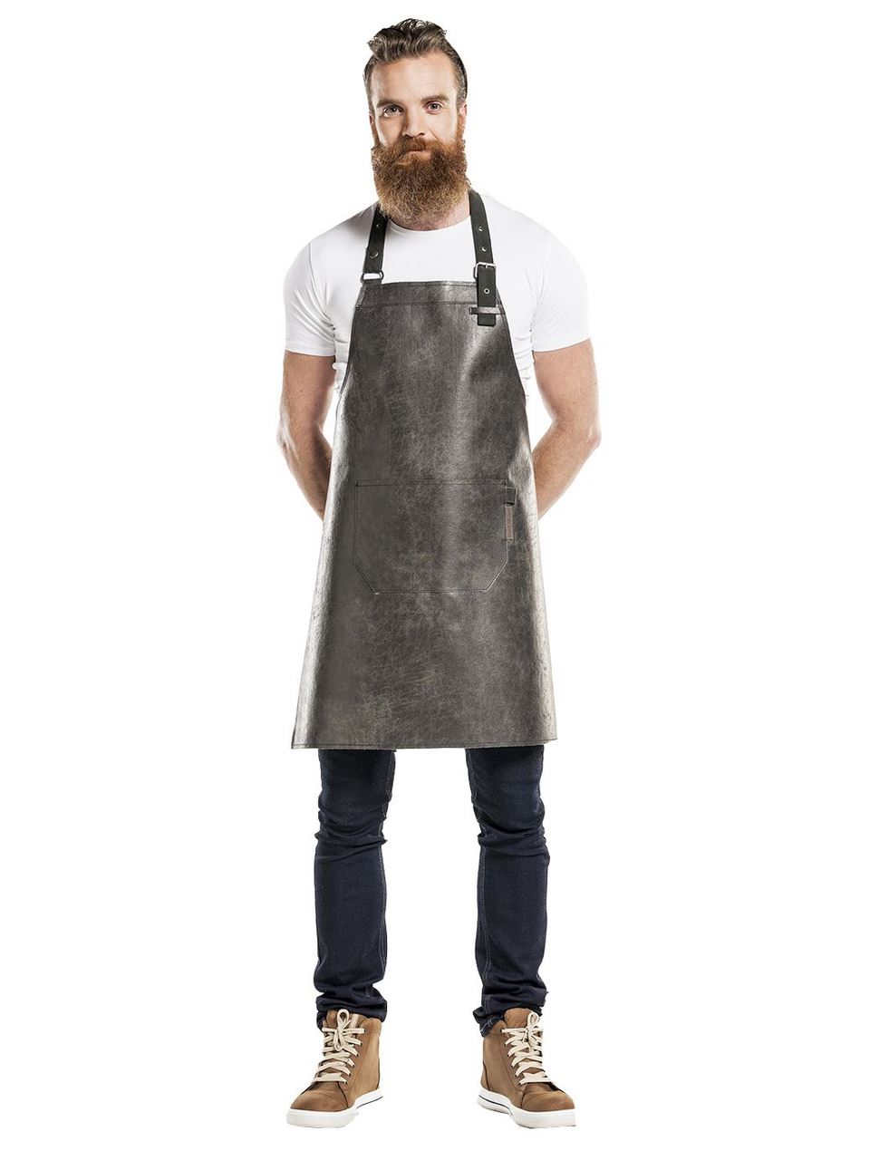 Tablier en cuir Noir 65cm Be Wear