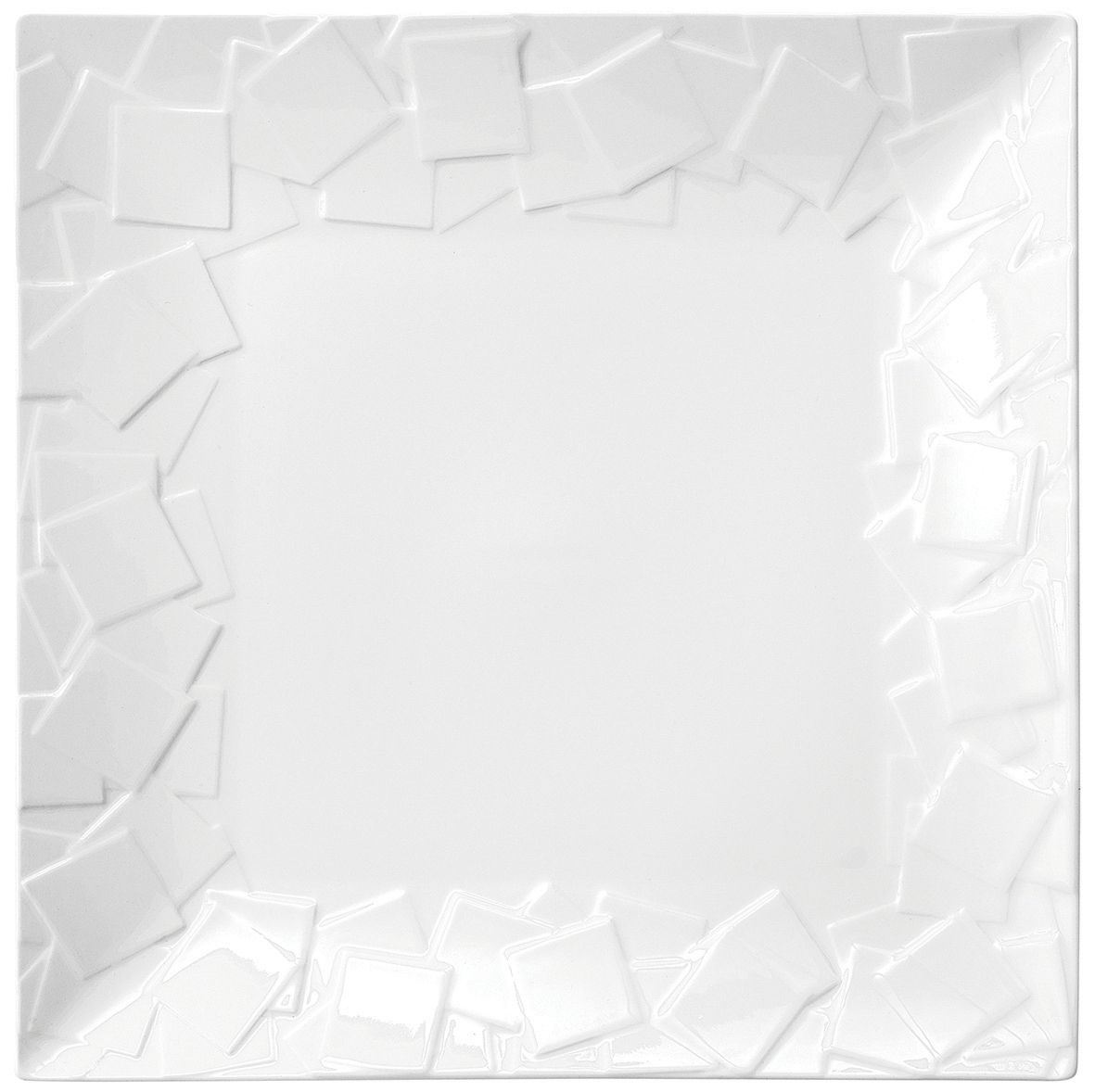Assiette plate carrée Mozaik blanc 30 x 30 cm In Situ