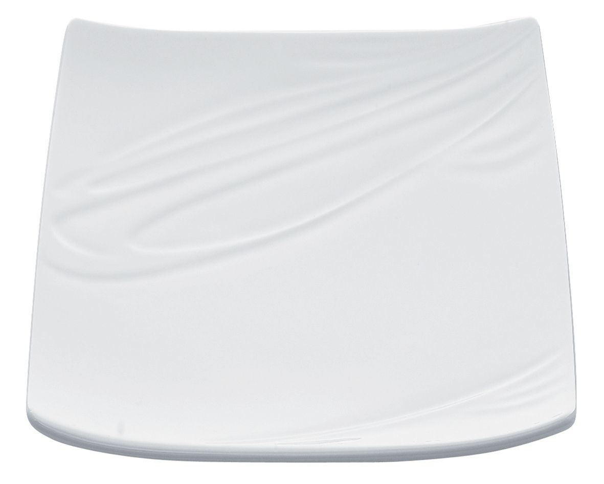 Assiette plate carrée Foodji blanc 26 x 26 cm In Situ