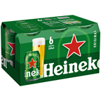 Heineken Bière blonde 5% boîte 6 x 33 cl soit 1.98 L