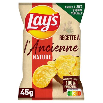 20 Paquets de Chips LAY'S Nature Salés - 20 x 45 g - Cdiscount Au quotidien