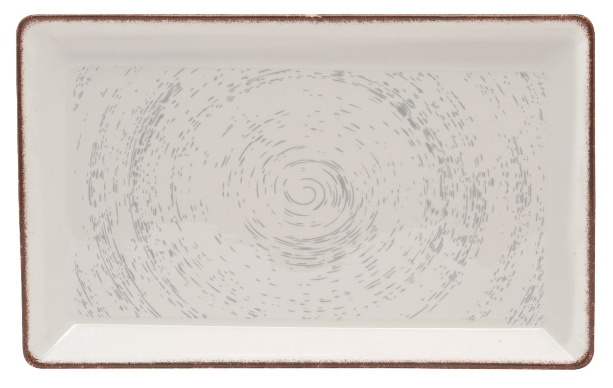 Assiette plate rectangle Emulsion Perle 32 x 20 cm