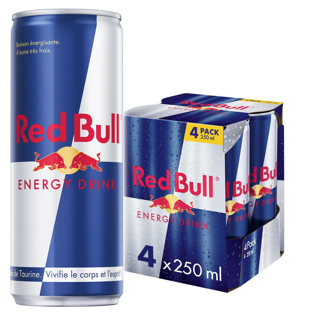 Red Bull Boisson énergisante regular boîte 4 x 25 cl soit 1 L