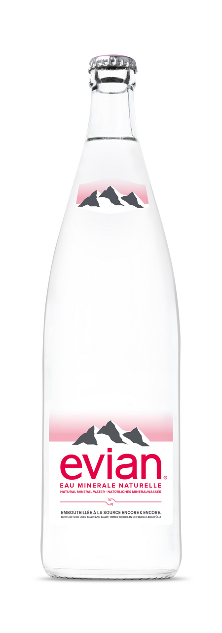 Evian Eau minérale naturelle 1 L verre consigné