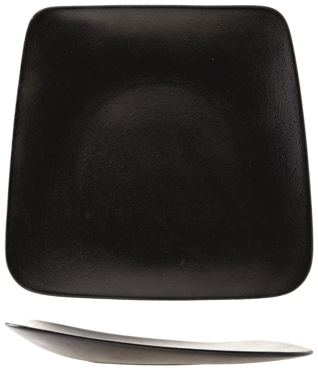 Assiette plate rectangle Blackstone noir 23 x 26 cm Cosy for Pro