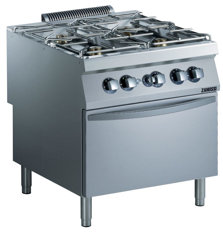 Fourneau 4 feux vifs 38,5 kW sur four convection gaz 800 mm Zanussi - 392008