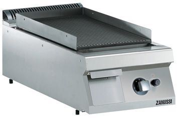 Plaque à snacker gaz nervurée inclinée 400 mm Zanussi - 392057