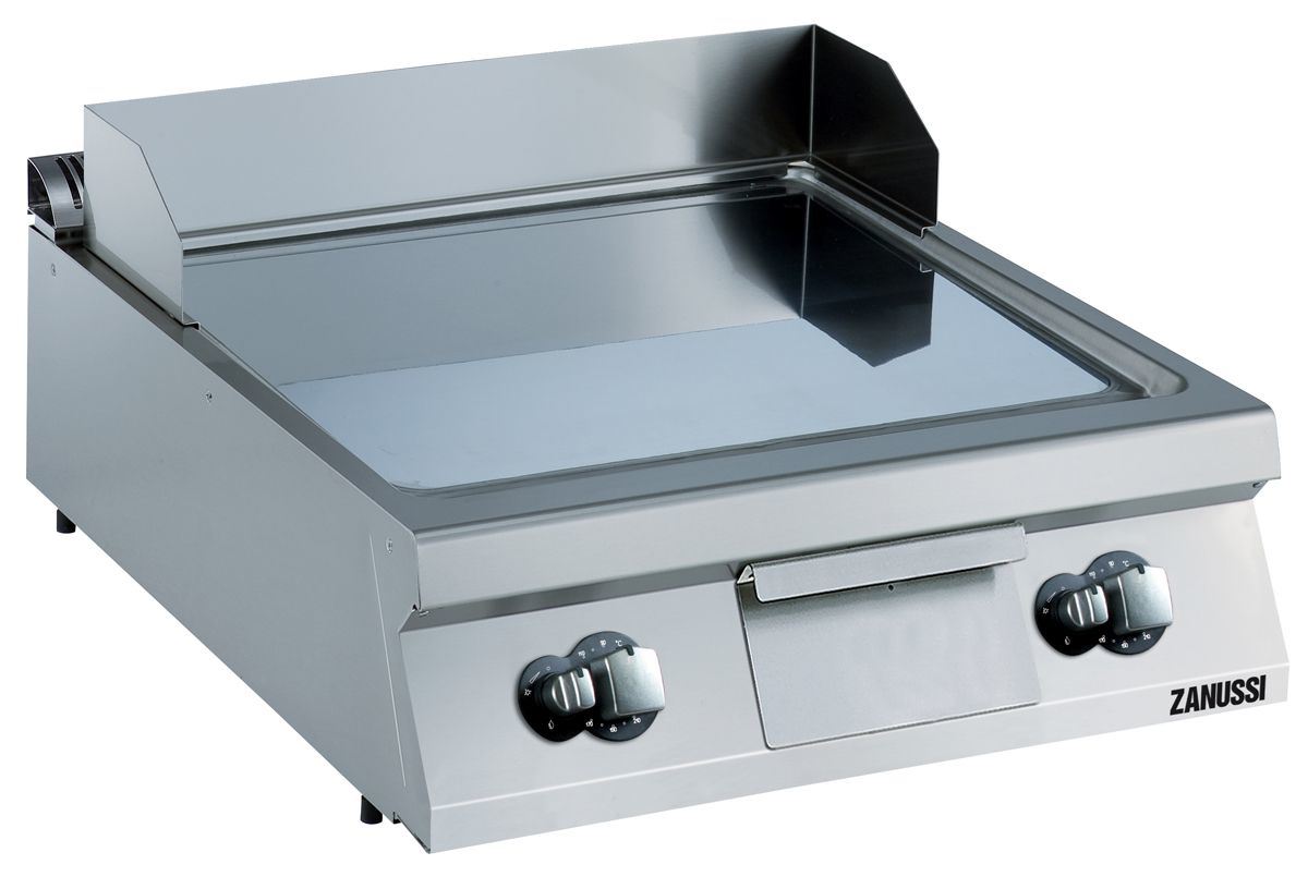 Plaque à snacker gaz lisse au chrome inclinée 800 mm Zanussi - 392054