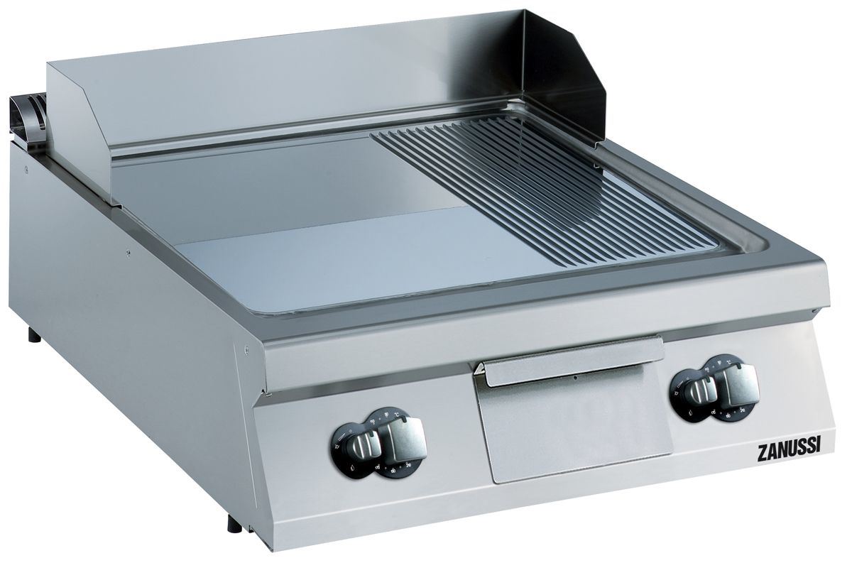 Plaque à snacker gaz au chrome inclinée 800 mm Zanussi - 392055