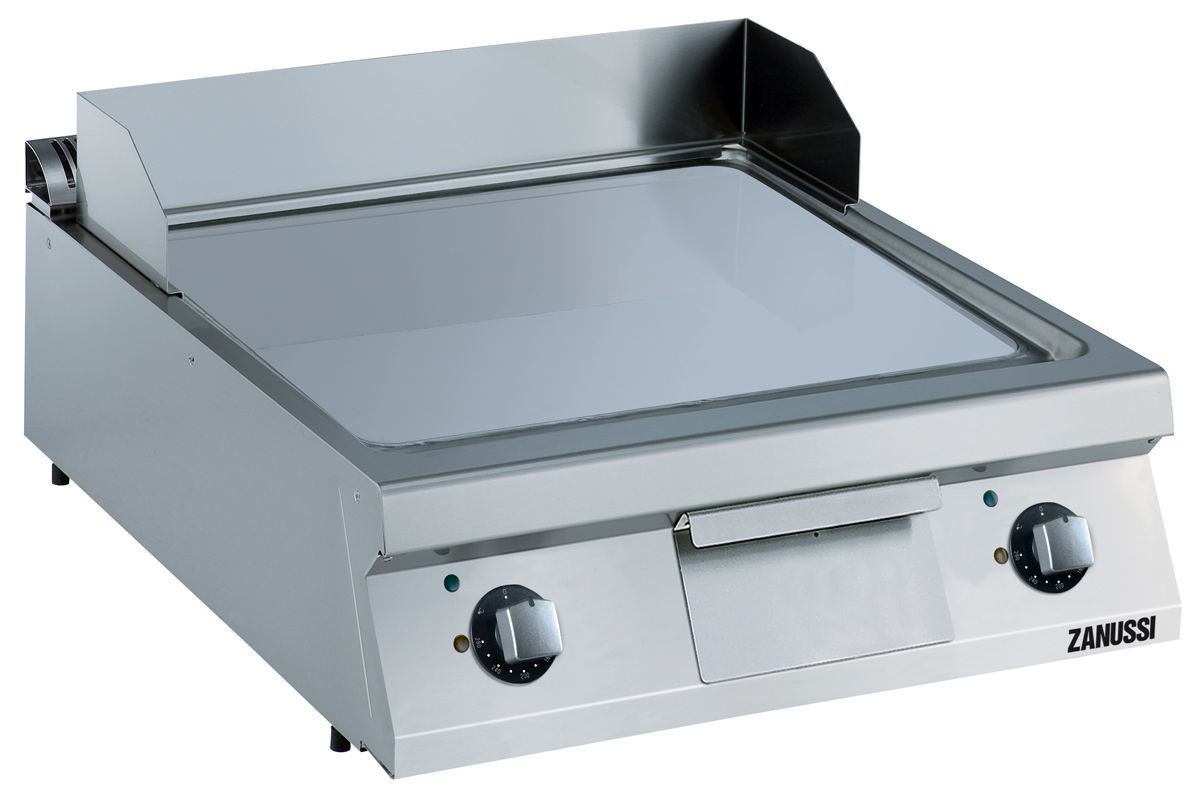 Plaque à snacker électrique lisse au chrome inclinée 800 mm Zanussi - 392073
