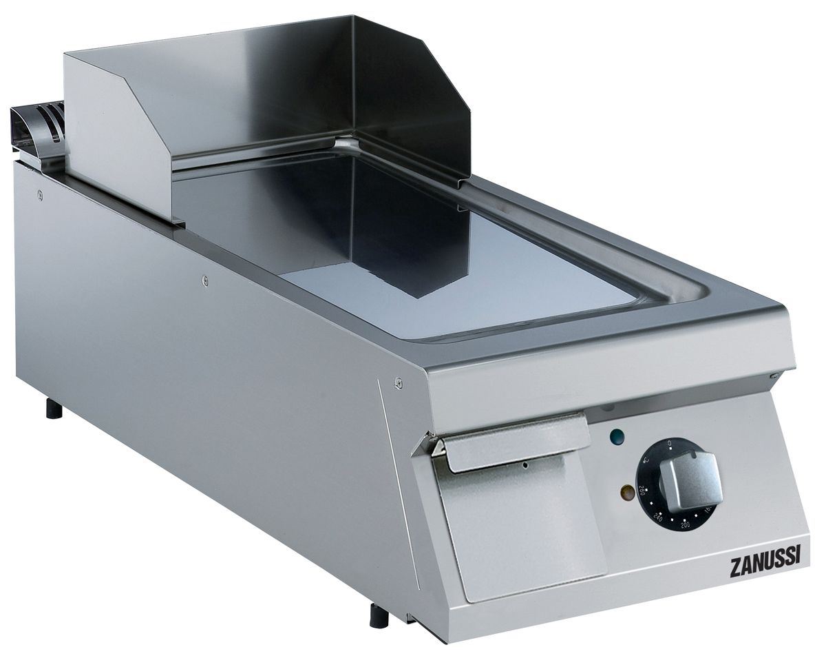 Plaque à snacker électrique lisse au chrome inclinée 400 mm Zanussi - 392072