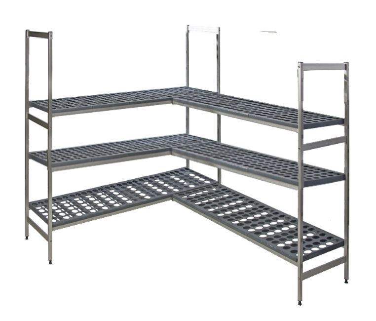 Rayonnage en L 120 kg profondeur 36 cm 3 niveaux 140x160