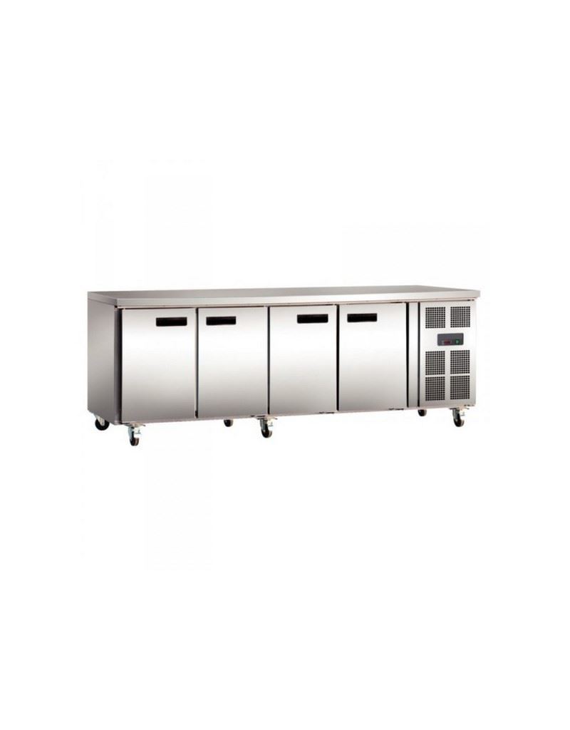 Table réfrigérée aluminium inox GN 1/1 sans dosseret 4 portes A.C.L - TCP4P7AL