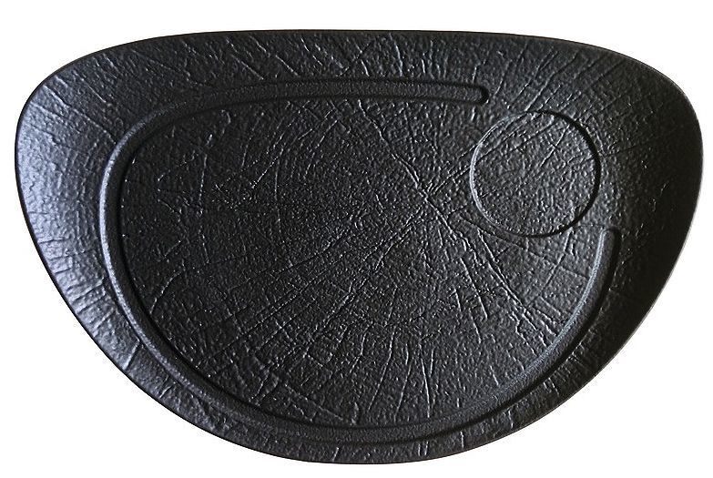 Assiette plate ovale Vulcania noir 37 x 25 cm Tognana Porcellane