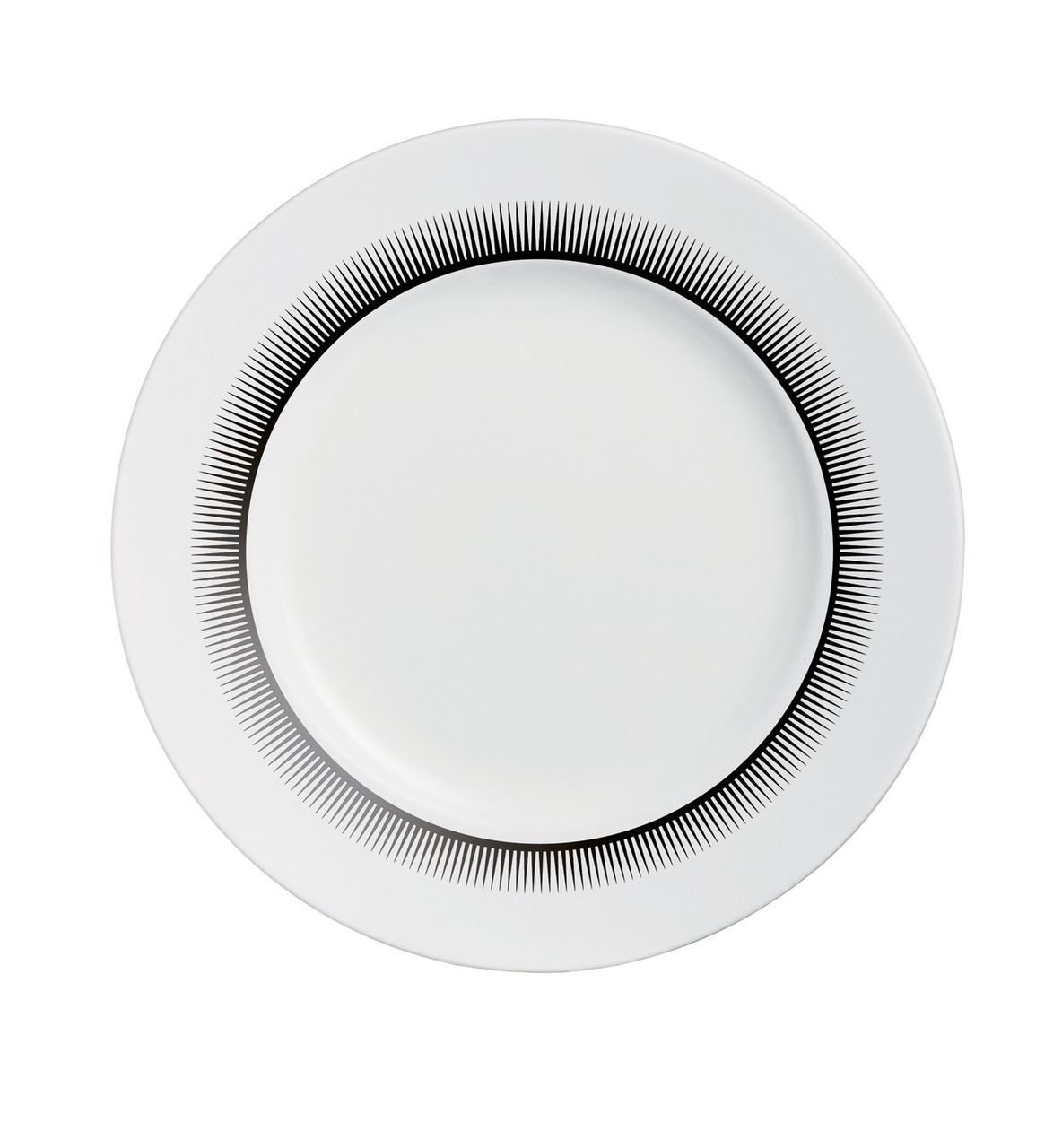 Assiette plate ronde Ginseng blanc décor noir 21,5 cm Chef & Sommelier