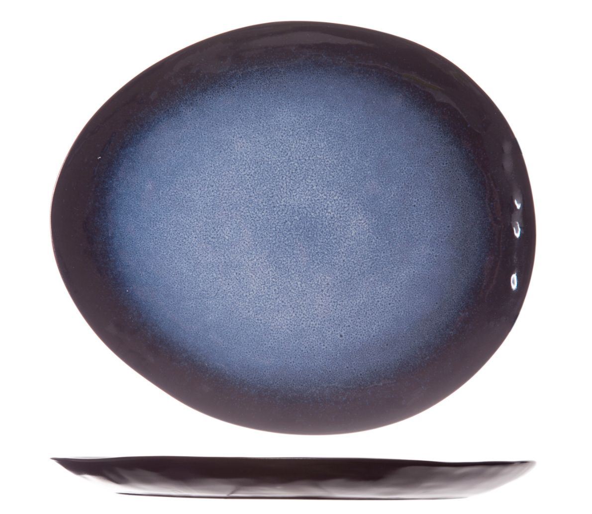 Assiette plate ovale Laguna Saphire bleu 27 x 23 cm