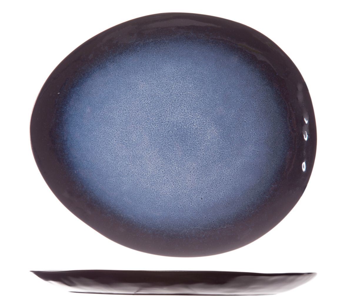Assiette plate ovale Laguna Saphire bleu 20 x 17 cm
