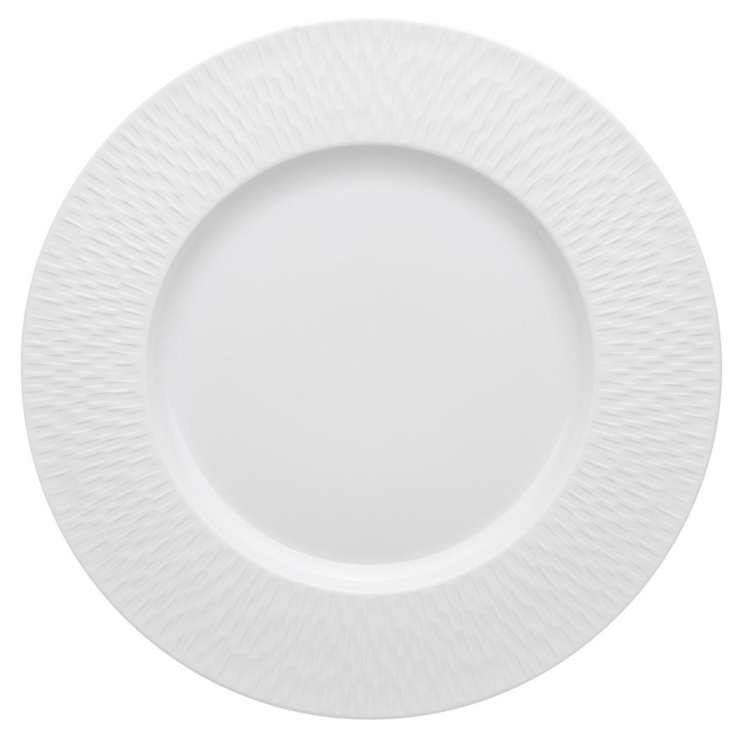 Assiette de présentation ronde Boréal blanc satin 33 cm