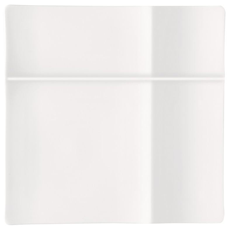 Assiette plate carrée 4 compatiments Api blanc 27 x 27 cm Guy Degrenne
