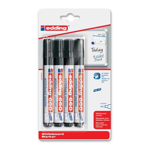 Marqueur effaçable E660 noir x 4
