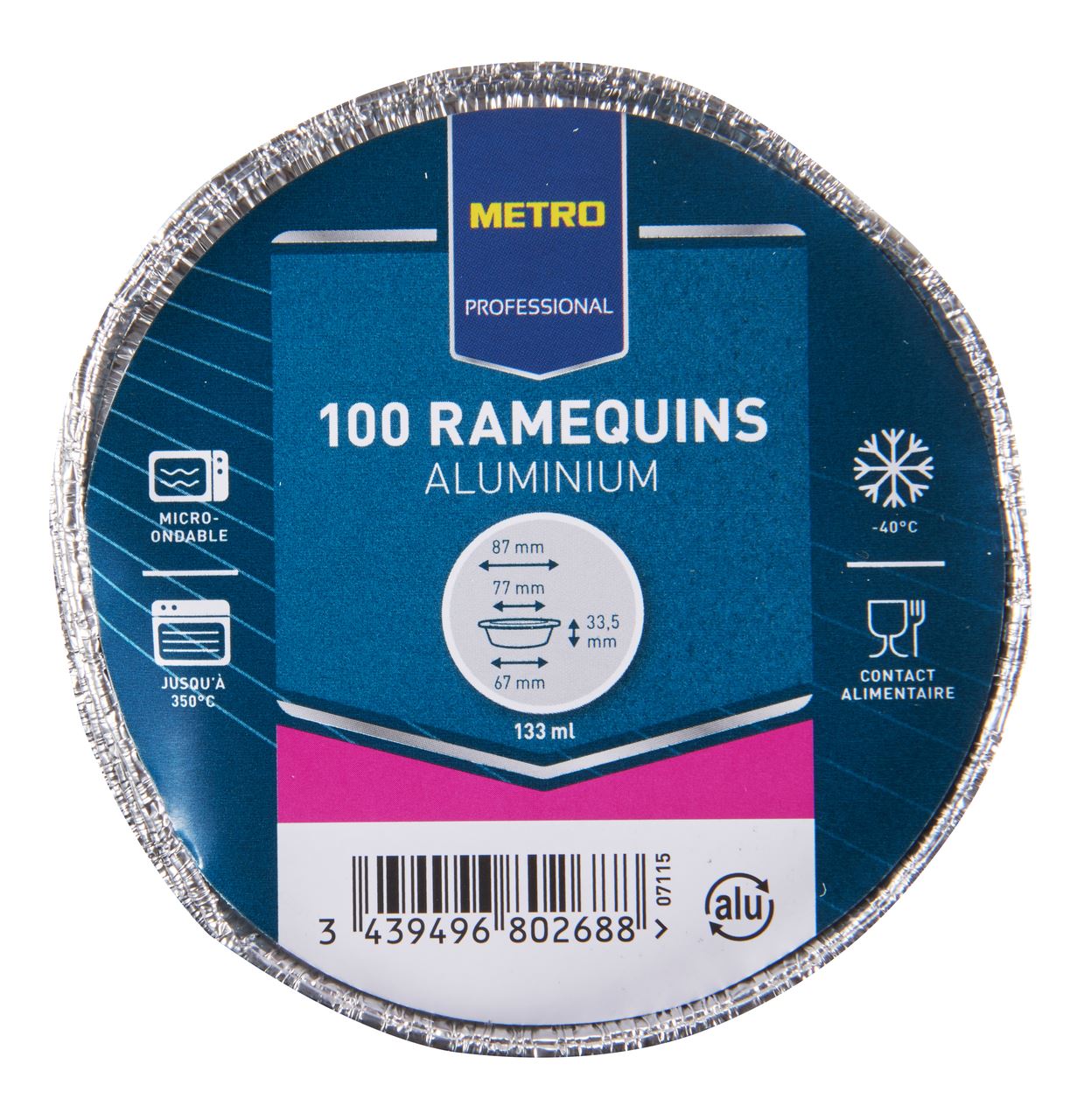 Ramequin en aluminium 133 ml (vendu par 100)